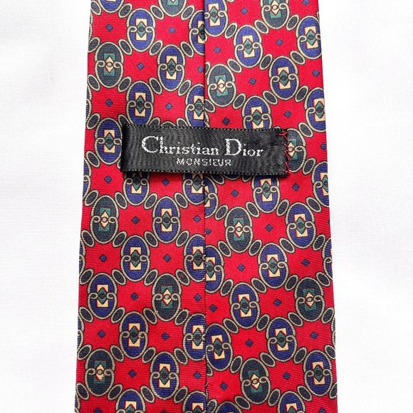 Auc Christian Dior Silk red tie - Picture 3 of 7